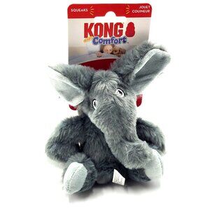 KONG Kiddos Comfort Elephant Plush Dog Toy - Gray - Extra Small XS - New